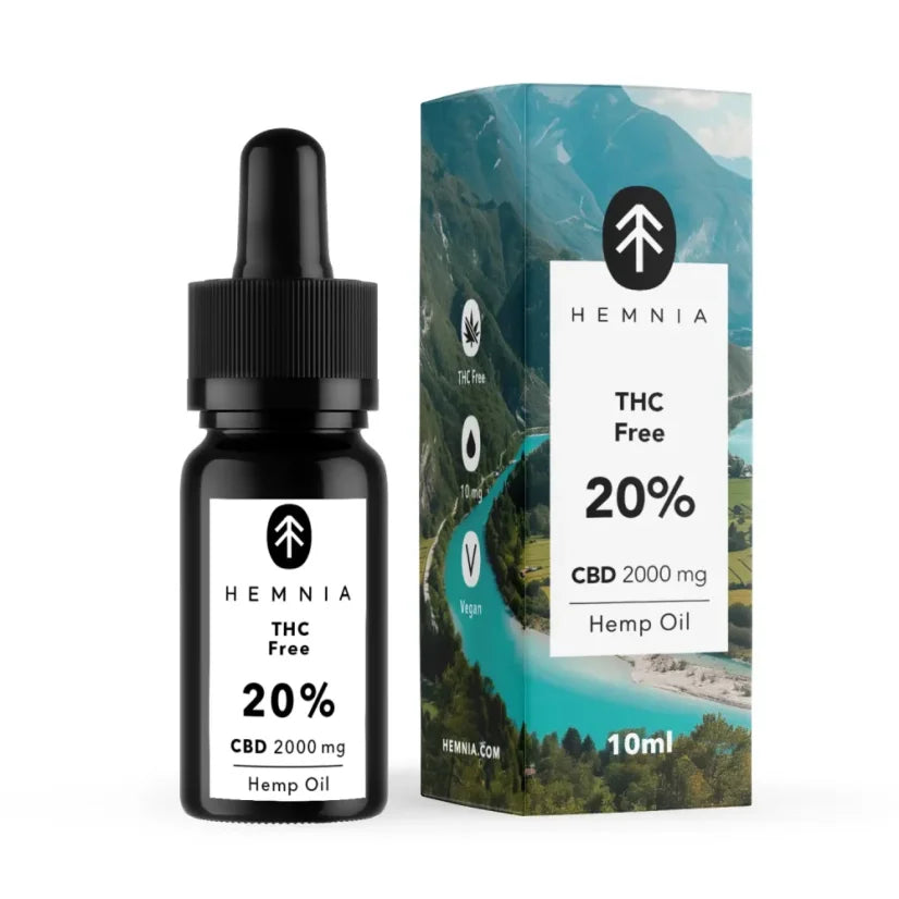 Hemnia CBD Oil 20% THC Free, 2000 mg, 10 ml
