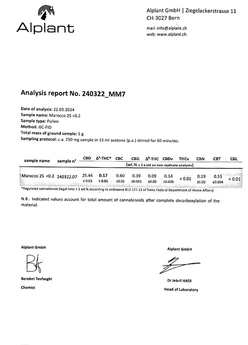 Marocco CBD Hash CBD: 25%