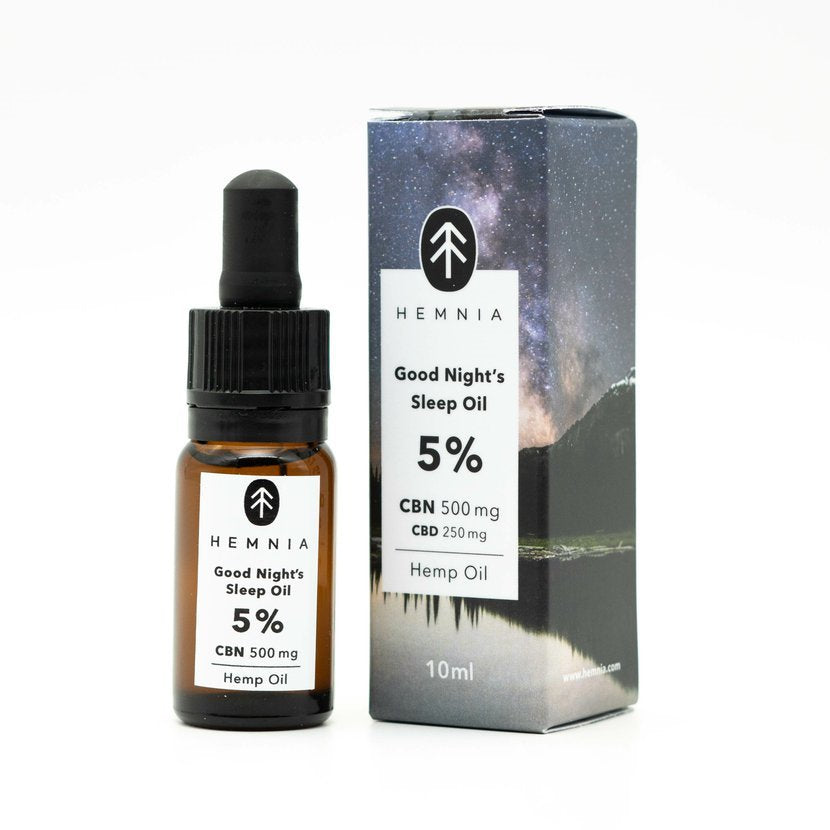 Hemnia Good Night's Sleep Hemp oil 5%, 500 mg CBN, 250 mg CBD, 10 ml